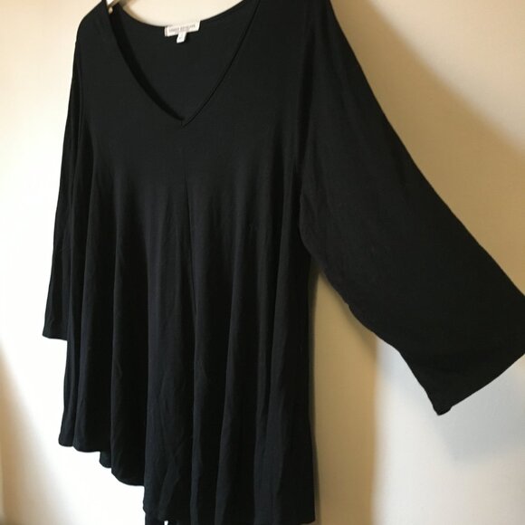 Green Envelope USA Made Witchy Black Reverse Handkerchief Hem A-Line Shirt - Picture 5 of 16